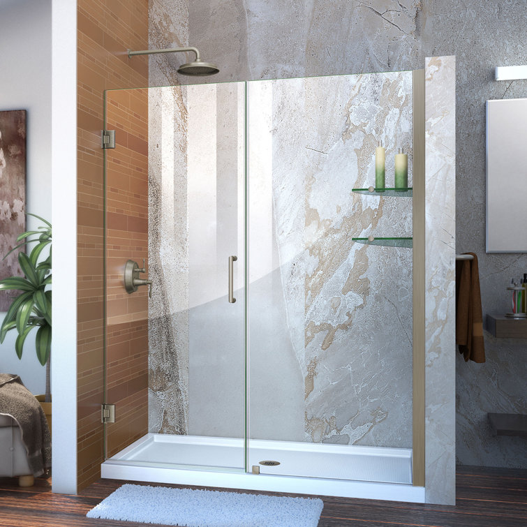 DreamLine Unidoor 57" W x 72" H Hinged Frameless Shower Door with